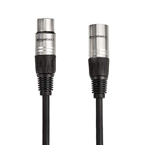Amazon Basics 2-Pack XLR Male to Female Microphone Cable for Speaker or PA System, All Copper Conductors, 6MM PVC Jacket, 6 Foot, Black - size: 6 Feet, style: 2-Pack