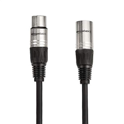 Amazon Basics 2-Pack XLR Male to Female Microphone Cable for Speaker or PA System, All Copper Conductors, 6MM PVC Jacket, 6 Foot, Black - size: 6 Feet, style: 2-Pack