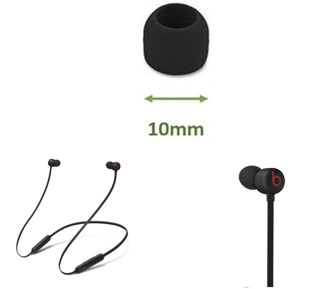 Zotech Replacement Earbud Tips for Beats Flex Earbuds, 10 Pairs Extra Small Kids Sizes, Soft Silicone, Black