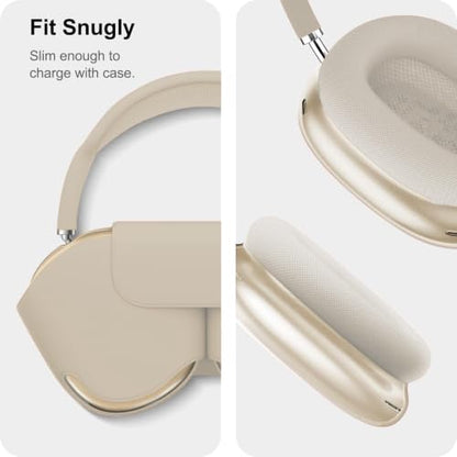 MOLOPPO 3 in 1 Case Cover Compatible with AirPods Max 2/1 2024/2, Starlight | Anti-scratch Clear Soft TPU Ear Cups /Silicone Ear Pad Case /Headband Cover for AirPods Max, Transparent Accessories for Max - color: A5-Transparent Starlight