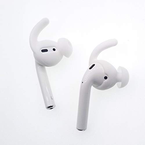 Anti-Slip Earhooks Soft Silicone Skin Compatible with Apple Airpods 2 & 1 Lightweight Sound Quality Enhancement for Headphones Outdoor Activities in-Ear EarHook 2 Pairs White - color: White