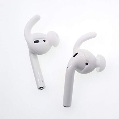 Anti-Slip Earhooks Soft Silicone Skin Compatible with Apple Airpods 2 & 1 Lightweight Sound Quality Enhancement for Headphones Outdoor Activities in-Ear EarHook 2 Pairs White - color: White