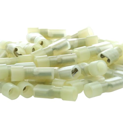 Yellow Female Spade Connector 12-10 AWG/Gauge Disconnect Crimp Terminals | AIRIC,UL,100Pcs,Yellow Female Connectors,Electrical Terminal,12,10 AWG Wire,Nylon Spade Connect,Quick Disconnect,Speaker Auto - size: Female(12-10 AWG)
