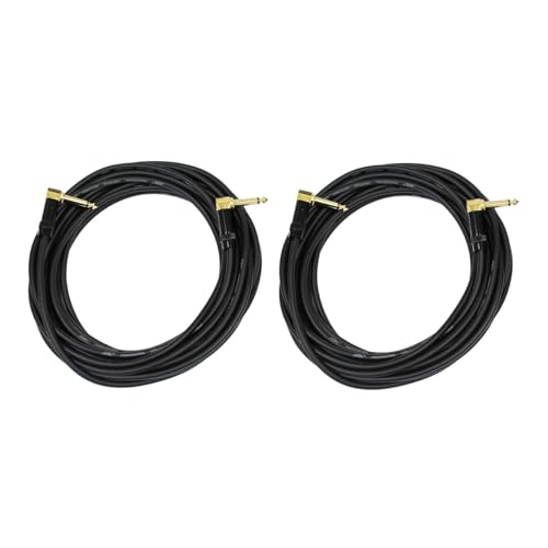 Audio2000'S E27150P2 Two-Pack 50-Feet Gold-Plated 1/4-Inch TS Right Angle to Gold-Plated 1/4-Inch TS Right Angle Audio/Patch/Stage/Recoding/Instrument Cables (Total Two 50-Feet Cables)