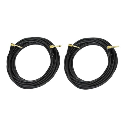 Audio2000'S E27150P2 Two-Pack 50-Feet Gold-Plated 1/4-Inch TS Right Angle to Gold-Plated 1/4-Inch TS Right Angle Audio/Patch/Stage/Recoding/Instrument Cables (Total Two 50-Feet Cables)
