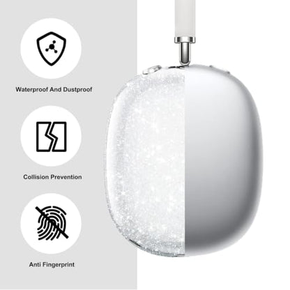 MOLOPPO Case Cover for AirPods Max 2/1 (2026/2024/2020), Clear | Soft TPU Skin, Anti-Scratch, Transparent, Ultra Protective, Clear Glitter - color: Clear Glitter