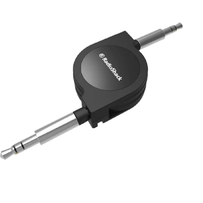 Retractable AUX 3.5mm 1/8-Inch Audio Cable 3 Feet (Male-to-Male)