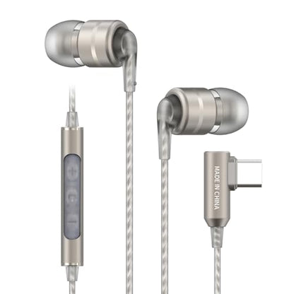 SoundMAGIC E80D Digital USB C Headphones - Type C Wired Earbuds with Microphone HiFi Stereo Earphones Powerful Bass Noise Isolating Compatible with Android Device, Gunmetal | Crystal call clarity, High-res decoder chip, Deep bass, Effective noise isolatio