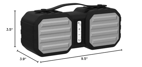 Portable Waterproof Bluetooth Speaker with FM Radio, IPX5, Party Speaker | 7-HR Battery with Micro-USB Charge, TF Card & Aux Input, Built-In Mic & Speakerphone, 33-FT Range, Outdoor Activities, Black - color: A-Black