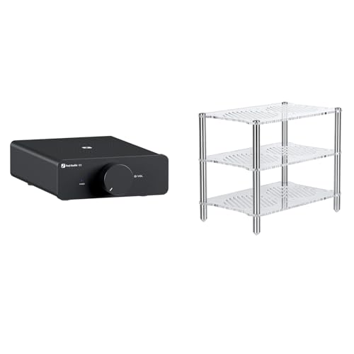 Fosi Audio Acrylic Amplifier Rack and V3 Stereo Amplifier Home Audio with 48V5A Power Supply