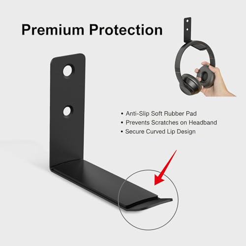 Heavyrain 2PCS Under Desk Headphone Hanger | Storage Hook Metal Desk Edge Hook Hanger with Clamp-On Design (Small) - size: Small