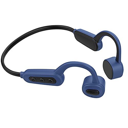IP68 Underwater Waterproof Swimming Headset Bone Conduction Earphone with MP3 and Bluetooth for Swimmers Open-Ear Elastic Band (Blue) - color: Blue