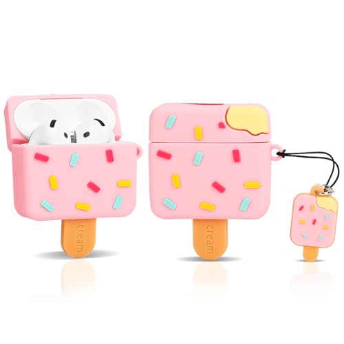 (2Pack+Cleaner Pen) XMBYGY Case for Apple AirPods 4th Generation Earbuds with Cleaning Pen Kit, Silicone Cute Charging Case Shockproof Protective Cover and Carabiner for AirPods 4 (BMICE+PKICE) - color: BMICE+PKICE