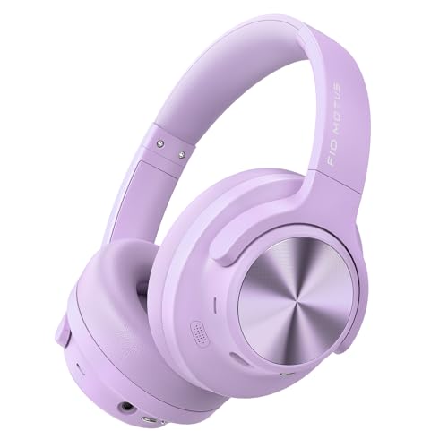 Hybrid Active Noise Cancelling Headphones 130H Wireless Over Ear Headphones | Bluetooth, Hi-Res Sound, Deep Bass, Spatial Audio, Dual Connection, Custom EQ via App, Comfortable Fit for Travel Home Office - color: Purple