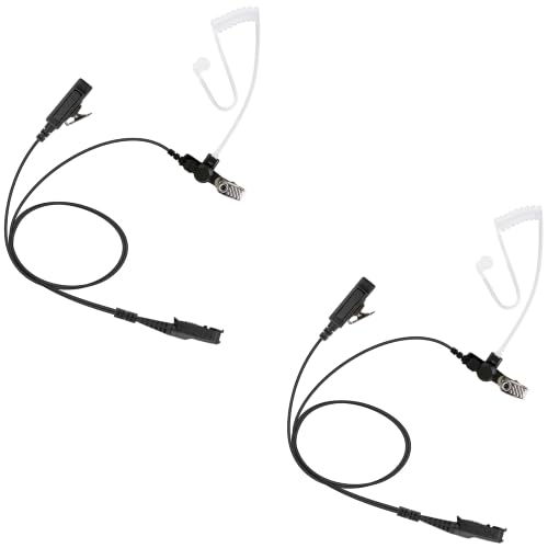 2 Pack BCT22-AX 2-Wire Surveillance Acoustic Tube Earpiece with PTT Mic Compatible with Motorola Radio R5 XPR 3300e XPR3500 XPR3300 XPR3300e XPR3500e XPR3300 XPR3500 FBI Style Headset - size: 2 Pieces