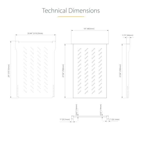 StarTech 1U 4-Post Vented Rack Shelf, 28-34.4in, 150lb (ADJSHELFV-Rack) | Adjustable depth 71.1-87.3cm, 150lb/68kg capacity, Cold-rolled steel, M5 hardware - size: 28-34.4in