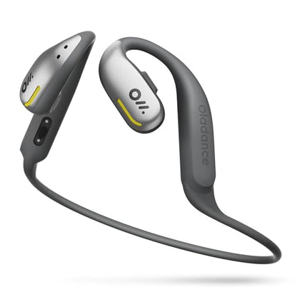 Oladance OWS Sports True Wireless Open-Ear Headphones, IPX8, 15H Playtime | Multi-Point Connectivity, Bluetooth 5.3, Durable Neckband, Virtual Bass 2.0, Liquid Silicone, Amplifier Chip - color: Silver