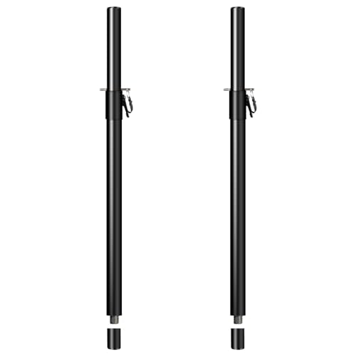 2 in 1 Speaker Pole for Subwoofer, Height Adjustment from 34 to 49 Inch, Fits 35mm and M20 Thread Mount Extender with Safety Pins, 88 LB Load-Bearing 2 Pack