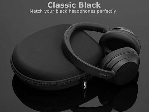 Ginsco Universal Headphone Case Compatible with JBL Tune 510BT 720BT, Sony WH-CH 720N/WH-CH520, with Sony/JBL/Soundcore Life Q20i Q30/BERIBES/TOZO/KVIDIO etc Wireless Headphones (Satin Black) - color: Satin Black