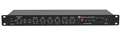 Rockville PPA20 1U Rack Mount Pre-Amplifier with Crossover and 3-Band EQ | XLR Output, Phono/5 AUX/Mic Inputs, Low Cut Filter, Ground Lift, Headphone Out, 5Hz-30KHz, Loudness Compensation