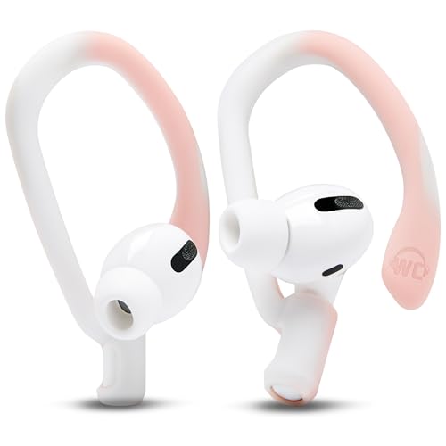 WC HookZ - Patented Upgraded Over Ear Hooks for AirPods Pro 1, 2 & AirPods 1, 2 & 3- Two Size Pairs Included in Package, Unique Left & Right Hook, Made by Wicked Cushions | Pink Marble - color: Pink Marble