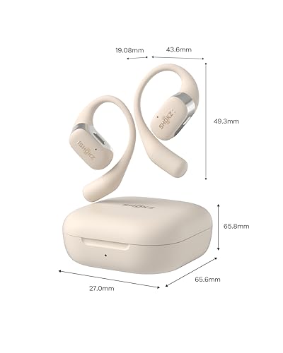 SHOKZ OpenFit Open-Ear Earhook Bluetooth Earbuds, Black,28H Playtime | Fast Charging; Bluetooth 5.2; True Wireless - color: Beige