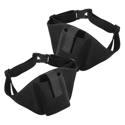 TOYANDONA 2pcs Fitness Mic Belt Bag for Instructors, Adjustable Neoprene Microphone Waist Pack with Multiple Compartments, Secure Fit and Effortless Cleaning for Workouts and Fitness