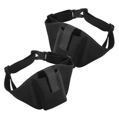 TOYANDONA 2pcs Fitness Mic Belt Bag for Instructors, Adjustable Neoprene Microphone Waist Pack with Multiple Compartments, Secure Fit and Effortless Cleaning for Workouts and Fitness