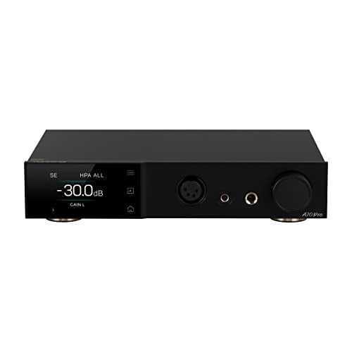 Topping A70 Pro Fully Balanced Headphone Amplifier 17000mW*2 Relay Volume Control Pre Amp with Remote Control(Black) - color: Black