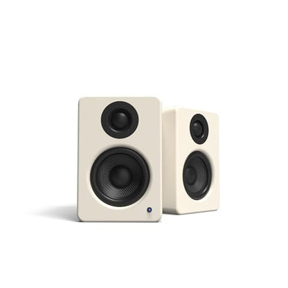 Kanto YU2 Powered Desktop Computer Speakers | 3" Drivers 3/4" Silk Dome Tweeter | 50 W RMS | Built-in USB DAC & AUX Input | Sub Out | Pair | Matte Cream - color: Matte Cream