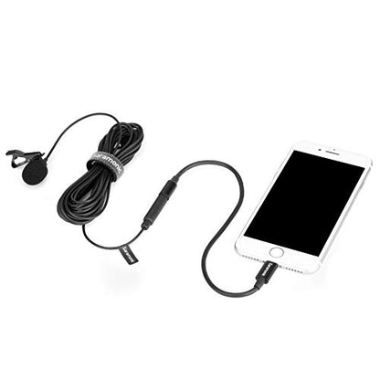 Saramonic 3.5mm TRS Male to Apple Lightning Connector Microphone & Audio Adapter Cable 9" (22.86cm) (SR-C2000), black