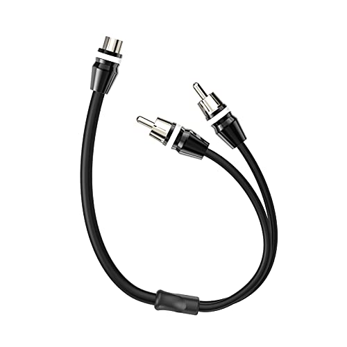 1ft 1 Female to 2 Male RCA Y Adapter Splitter Cable (2 Pack) - color: NP1F2M
