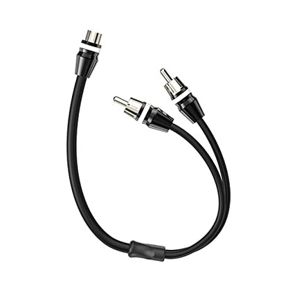 1ft 1 Female to 2 Male RCA Y Adapter Splitter Cable (2 Pack) - color: NP1F2M