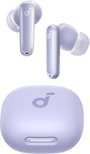 Soundcore P40i, Noise Cancelling Wireless Earbuds, Adaptive Noise Cancelling to Environments, Heavy Bass, 60H Playtime, 2-in-1 Case and Phone Stand, IPX5, Wireless Charging, Bluetooth 5.3(Renewed) - color: Purple
