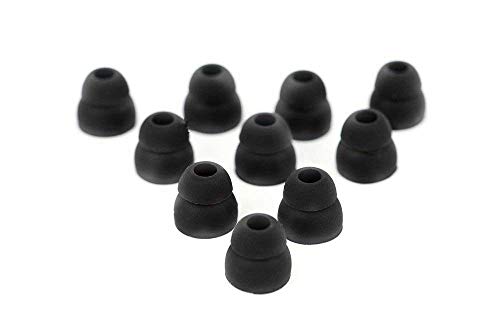 Alitutumao 10pcs Replacement Earbuds Silicone Eartips Double Flange Compatible with Wireless Powerbeats2 Powerbeats3 Beats by dr dre Earphones - color: Black