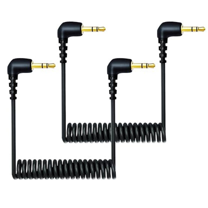 2-Pack 3.5mm Microphone Cable for DJI Mic 2 & Rode Wireless Pro, Go, Black - color: Black