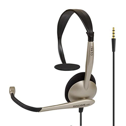 Koss CS95i Single-Sided On-Ear Communication Headset, Wired TRRS Plug | Speech Recognition, Lightweight Design, Microphone, B2B, Telehealth, Education, Call Centers - style: TRRS