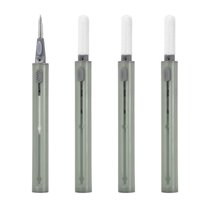 4PCS Earphone Cleaner Kit - Ultra Portable Multi-Function Cleaner Kit Soft Brush for Bluetooth Earphones Case Cleaning Tools, Gray - color: Gray
