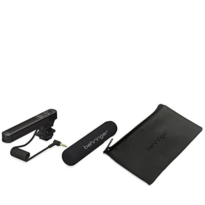 Behringer GO CAM Shotgun Microphone Wired Professional Camera Mic for Podcast Interviews Vlogs Live Streaming Audio Recorder, Black