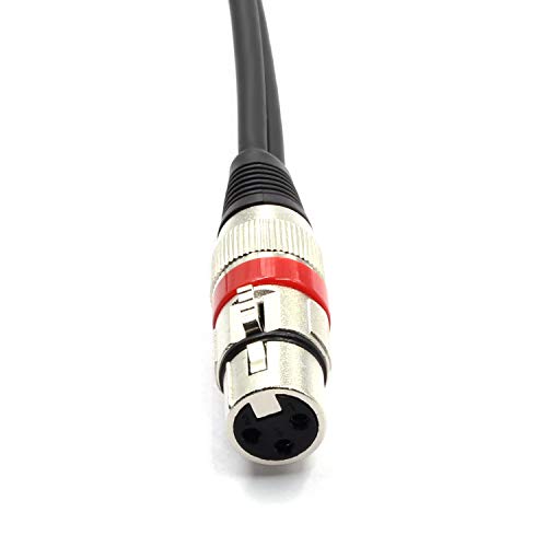 10FT XLR Female to 2 x Phono RCA Plug Adapter Y Splitter Patch Cable, XLR Female 3 Pin to Dual RCA Male Plug Stereo Audio Cable Connector(3M) - color: 3m(1 XLRF-2RCAM)