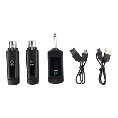 FABULETTA Wireless XLR Microphone System, 2.4G Dynamic Mic Transmitter with 80m Range, Rechargeable for Live Stage, Church, and Public Speaking Events(1 in 2)