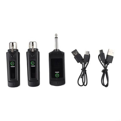 FABULETTA Wireless XLR Microphone System, 2.4G Dynamic Mic Transmitter with 80m Range, Rechargeable for Live Stage, Church, and Public Speaking Events(1 in 2)