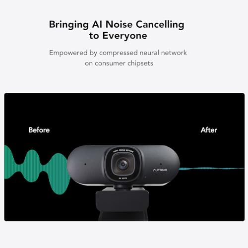 NUROUM V32AF 4K Webcam for PC, Adjustable FOV, Premium CMOS, Autofocus Auto-Framing, Noise Canceling Microphones, USB Plug&Play Web Camera for Desktop/Laptop/Mac, Video Calls w/Zoom/Teams/Google Meet - color: V32AF-Black