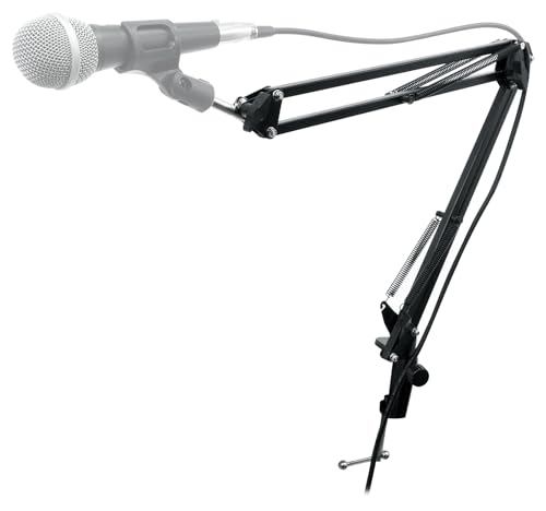 Rockville Microphone Boom Arm Studio Podcast USB Mic Stand+Desk Clamp (30") | USB Mic Stand, Internal Springs, Steel Frame, Aluminum Alloy Clamp, Broadcasting, Fits Desks up to 2" Thick, ABS Mic Clip - size: 30"