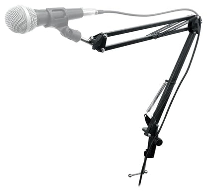 Rockville Microphone Boom Arm Studio Podcast USB Mic Stand+Desk Clamp (30") | USB Mic Stand, Internal Springs, Steel Frame, Aluminum Alloy Clamp, Broadcasting, Fits Desks up to 2" Thick, ABS Mic Clip - size: 30"