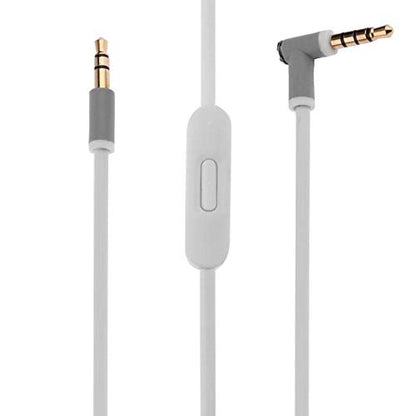 Solo Replacement 3.5mm Audio Cable Cord Wire with in-line Remote Microphone Compatible with Beats by Dr Dre Headphones Solo/Studio/Pro/Detox/Wireless/Mixr/Executive/Pill Suppot iOS System (White) - color: White