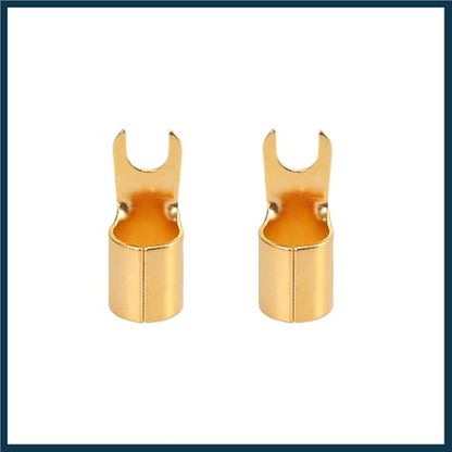 2 Pair Car Auto 4 Gauge Strip Spade Terminal Adapter U Type Crimp Terminal Connector for Speaker Wire Cable Black Red Automotive Parts