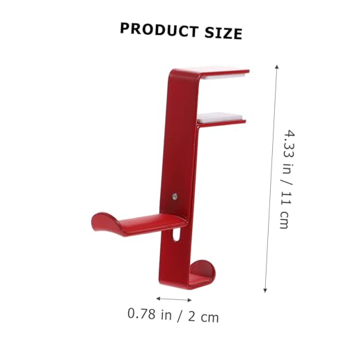 Adjustable Headphone Rack for Desk – Metal Clamp Hook Punch-Free Design Suitable for Home Office Use Compatible Headsets and Controllers - color: Red