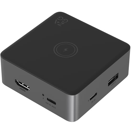 ZAGG 4-Port Hub with Wireless Charging - USB-C PD 100W, HDMI 4K, USB 10Gbps, High-Speed Charging & 4K Display, for Travel, Compatible w/Windows, macOS, iPadOS, ChromeOS, Android - style: 4-Port Hub w/ Wireless Charging