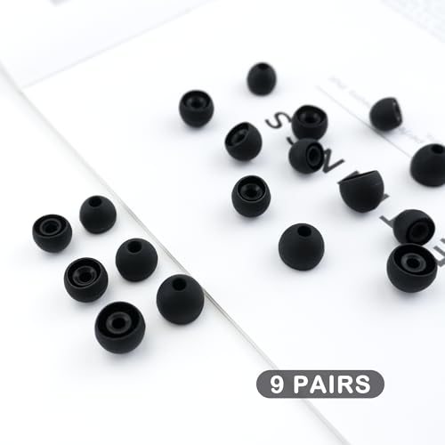 BlingKingdom 9 Pairs Replacement Earbuds Silicone Earbud Tips Earbuds Cap, Earbud Cushions for Most in-Ear Earbuds, 3 Different Size (S/M/L)
